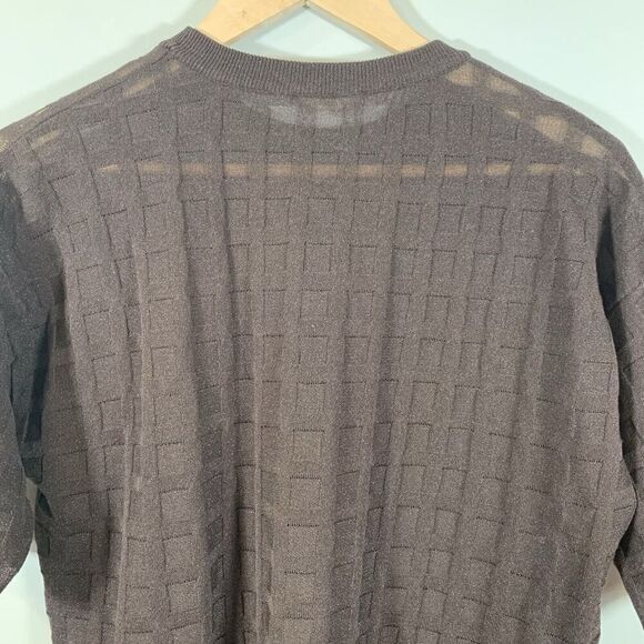 Zanone Women's Knit Top Size IT 44/ US Medium Sheer Golden Thread Short Sleeve - Picture 4 of 7